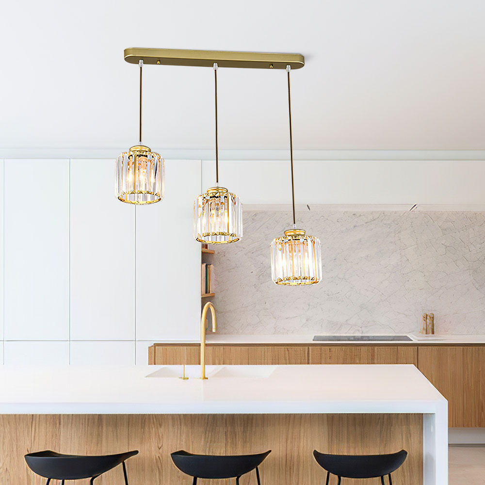 Modern Multi-Head Crystal Kitchen Island Lamps