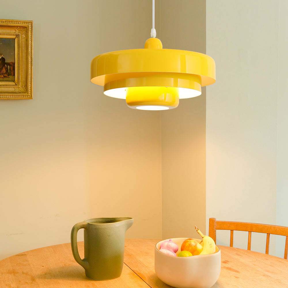 Medieval Danish Retro Yellow Bauhaus Ceiling Pendant Light
