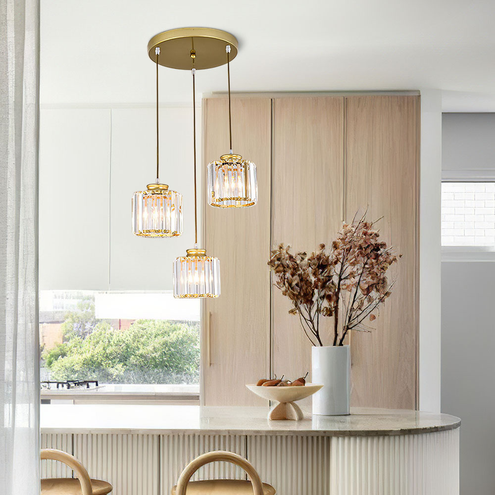 Modern Multi-Head Crystal Kitchen Island Lamps