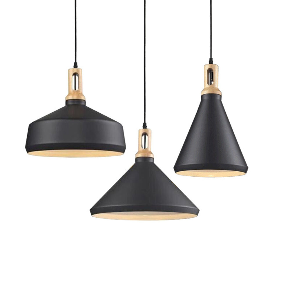 Modern Black Geometry Aluminum Pendant Light For Kitchen
