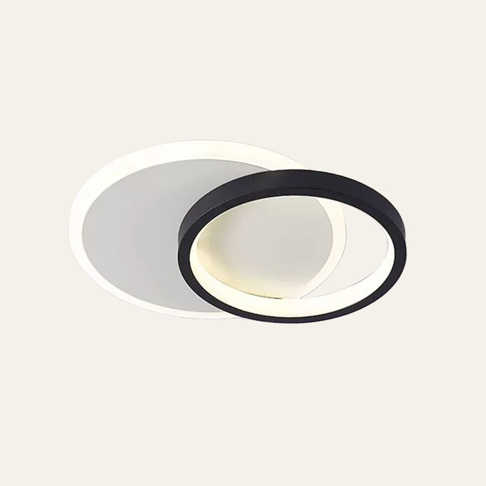 Contemporary Geometric Iron Black Flush LED Ceiling Lights For Bedroom