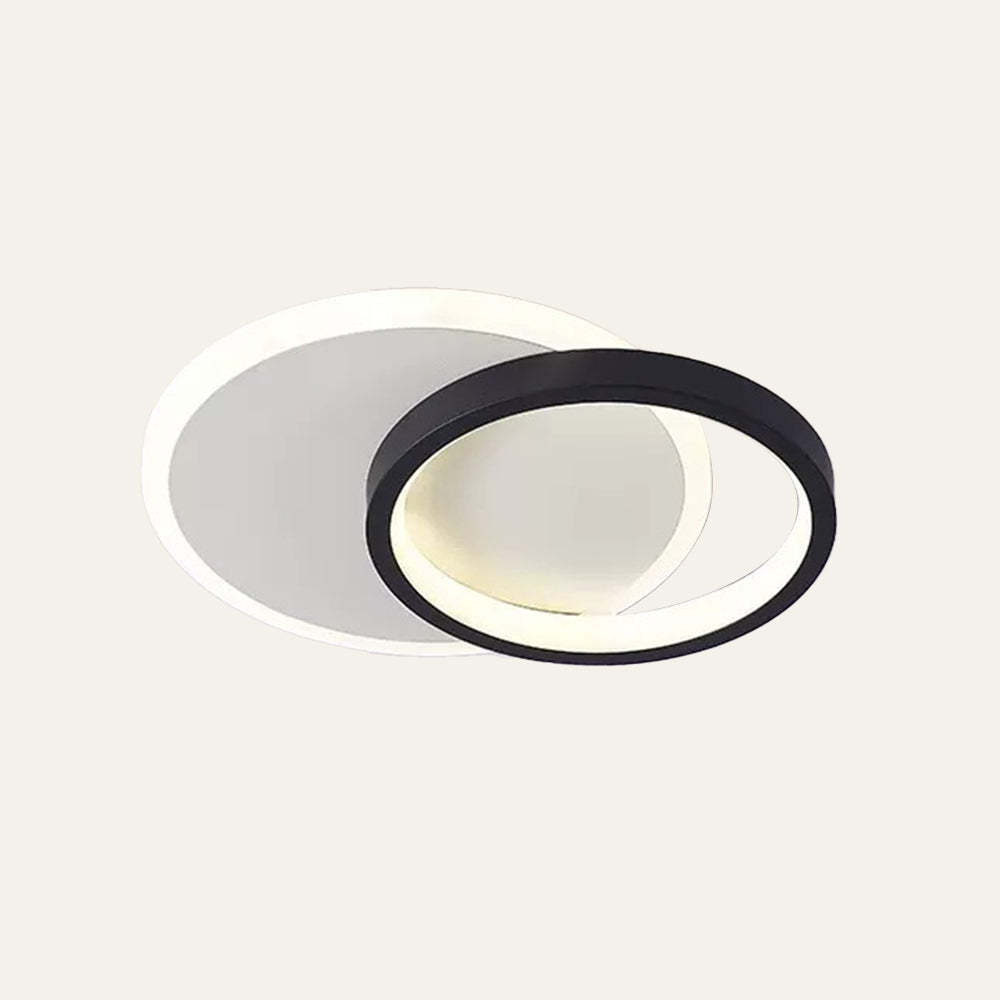 Contemporary Geometric Iron Black Flush LED Ceiling Lights For Bedroom