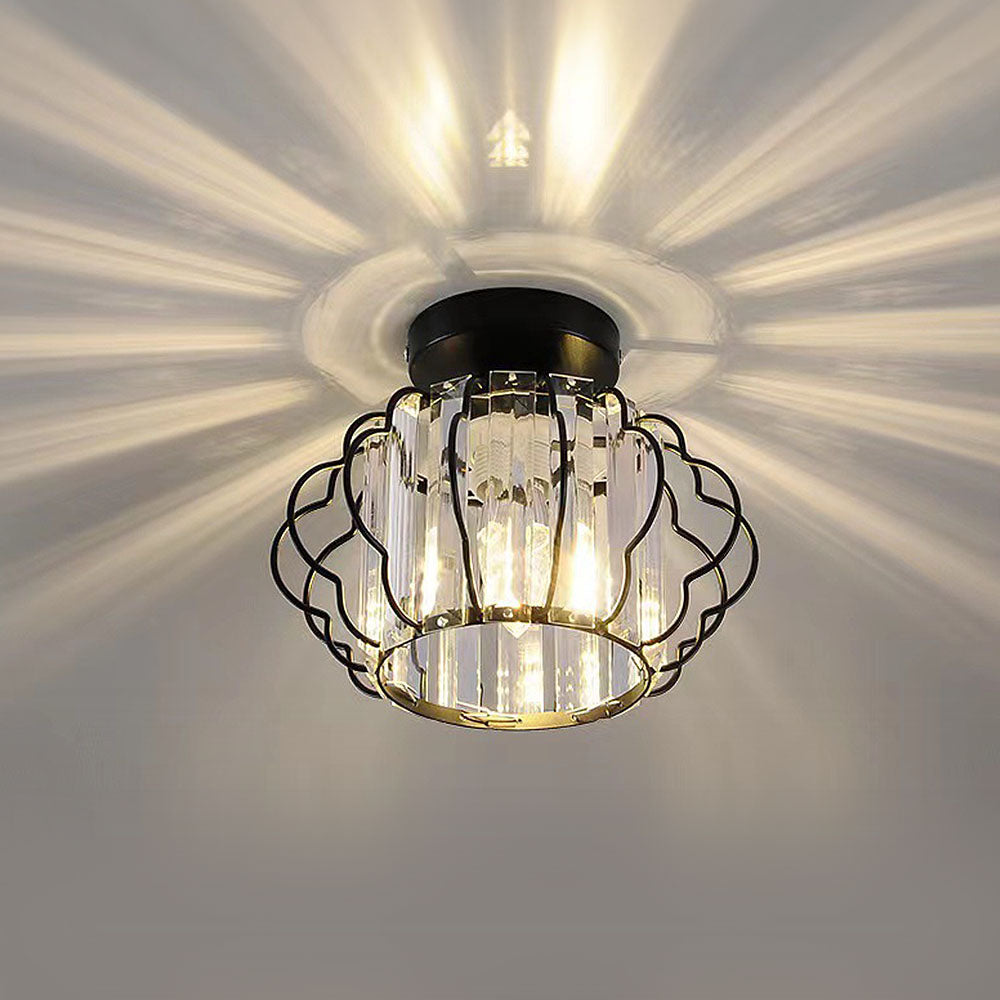 Modern Luxurious Gold Crystal Hallway Ceiling Light