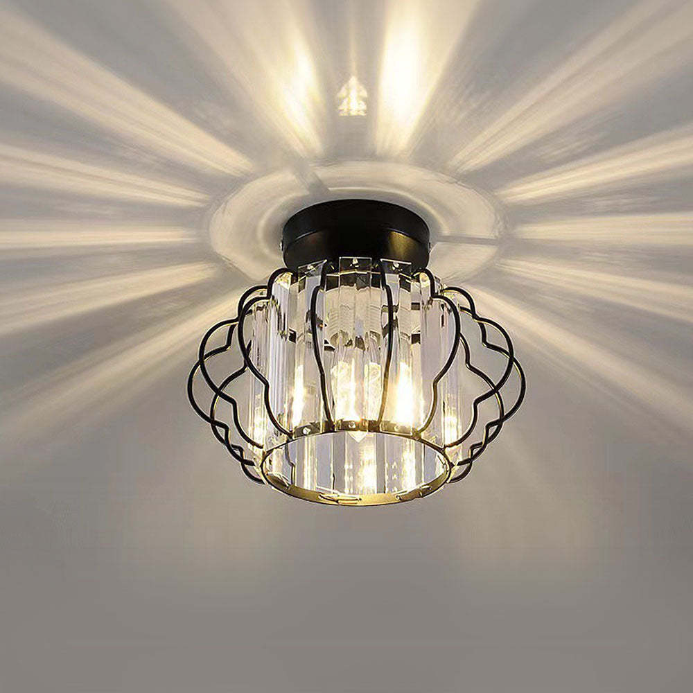 Modern Luxurious Gold Crystal Hallway Ceiling Light