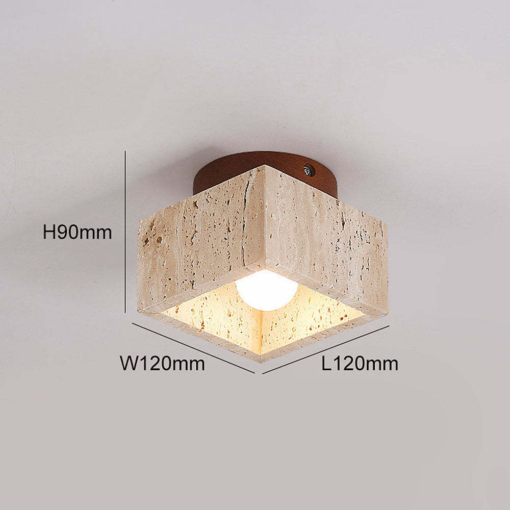 Stone Simplicity Cylindrical Hallway Ceiling Light