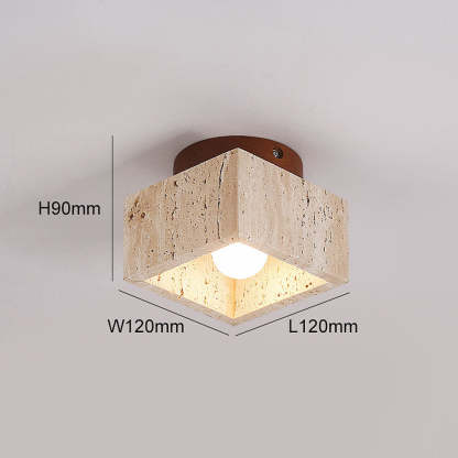 Stone Simplicity Cylindrical Hallway Ceiling Light