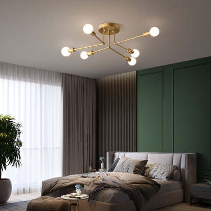 Stylish Muti-Lights Contemporary Gold Iron Living Room Ceiling Lights