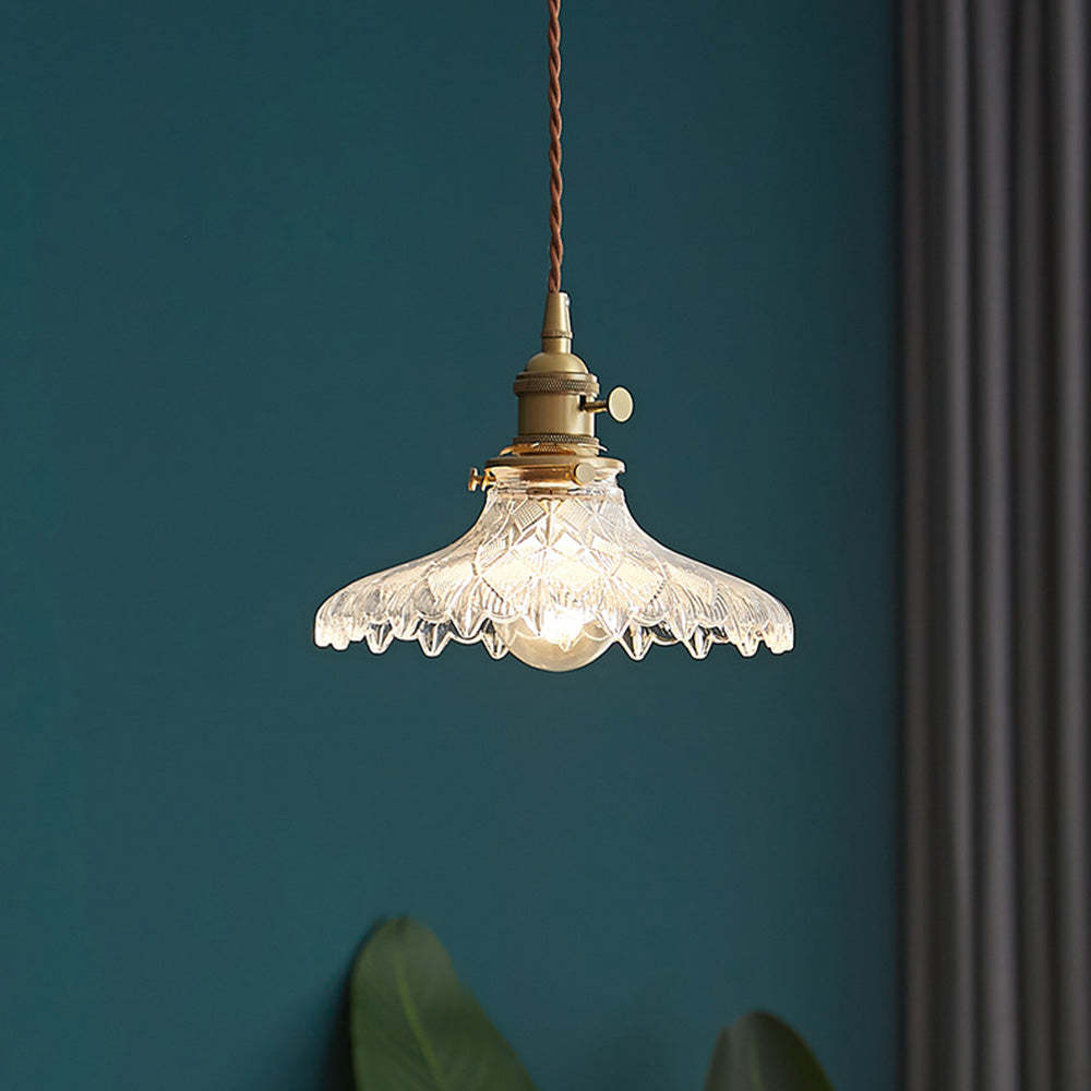 Vintage Glass Transparent Pendant Lighting For Bedroom