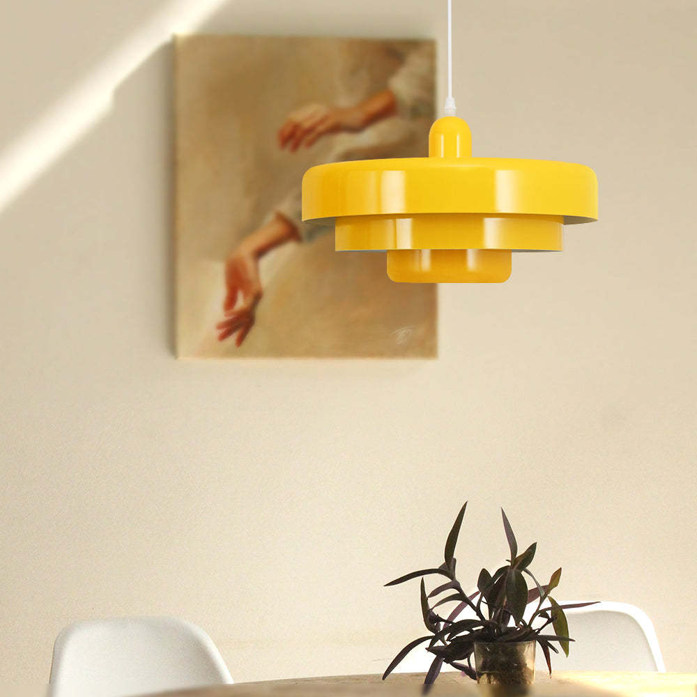 Medieval Danish Retro Yellow Bauhaus Ceiling Pendant Light
