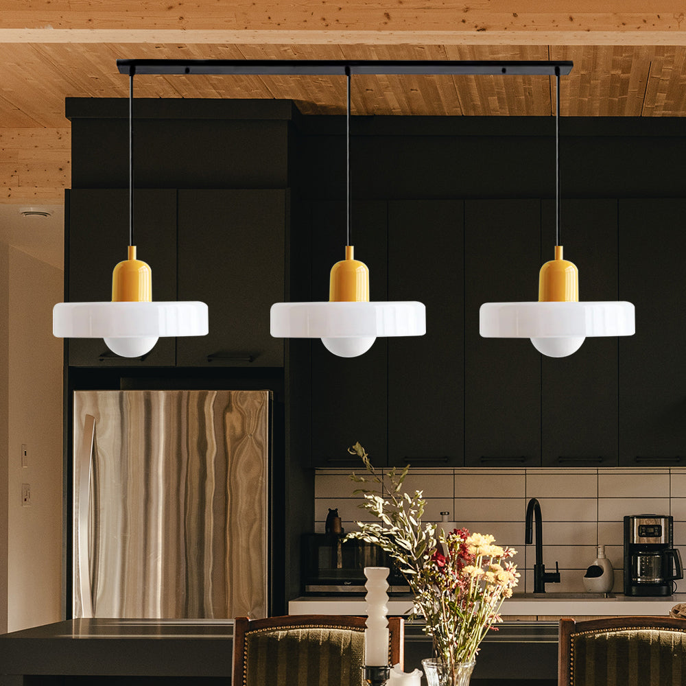 3 Heads Minimalism Art Decor Glass Pendant Light For Kitchen