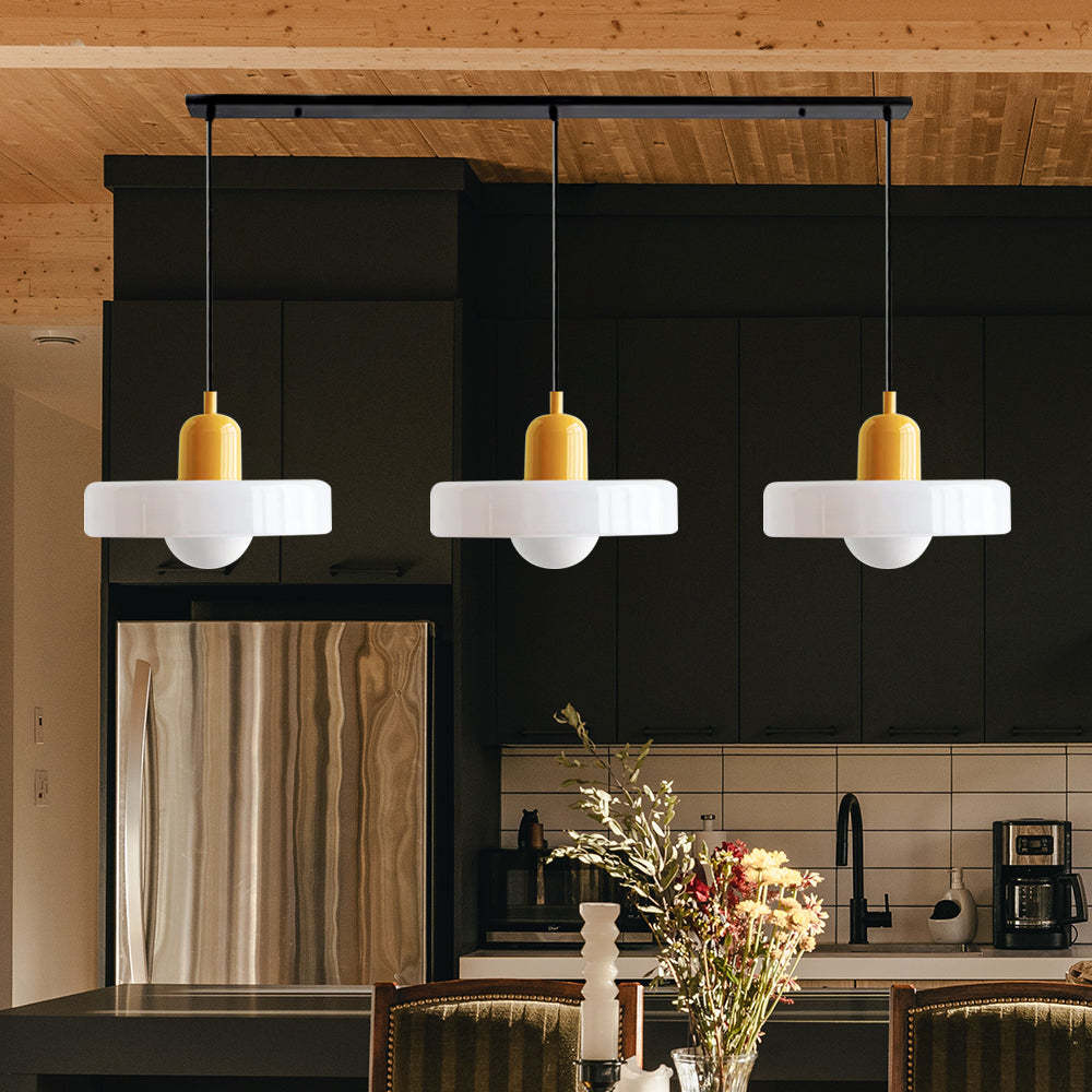 3 Heads Minimalism Art Decor Glass Pendant Light For Kitchen