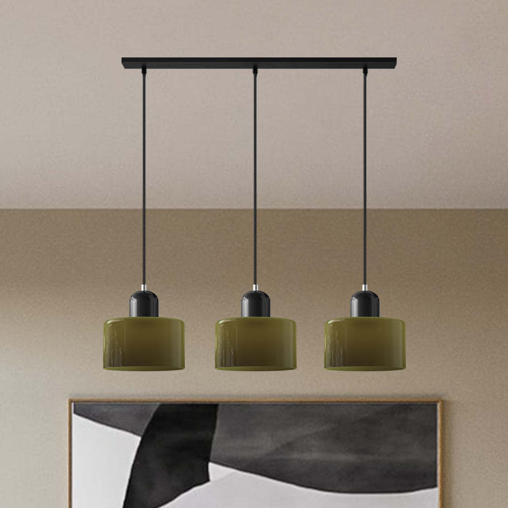 Contemporary 3-Heads Glass Pendant Light For Kitchen