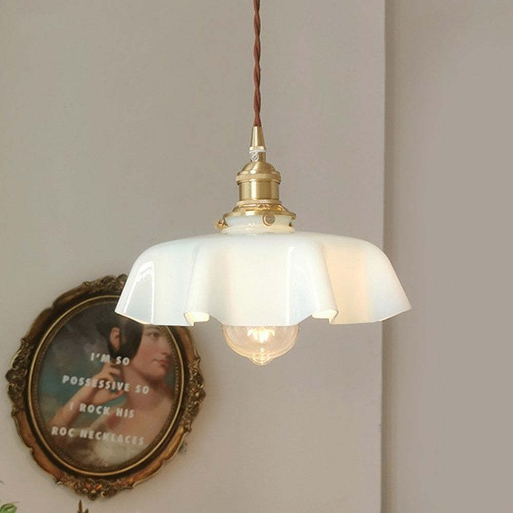 Modern Romantic Glass Ribbon Edge Pendant Light