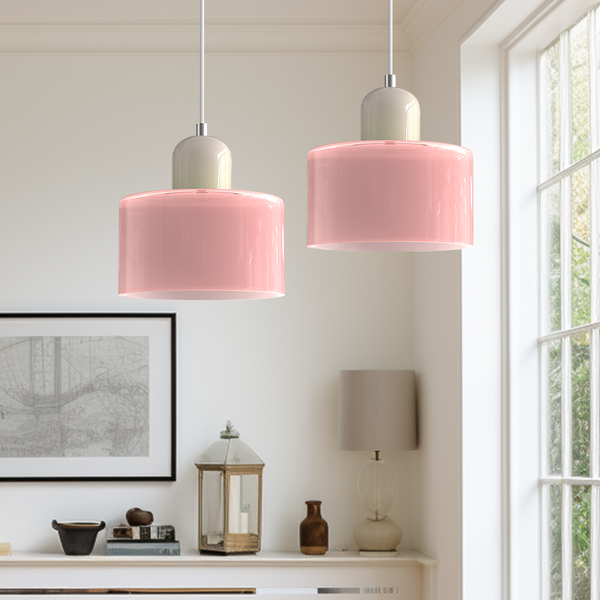 Morandi Cylinder Glass Ceiling Pendant Light