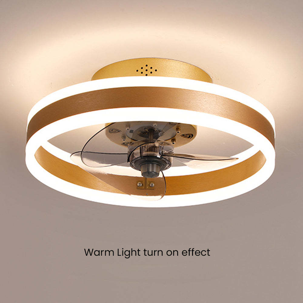 Modern Round Living Room Ceiling Fan With LED Light