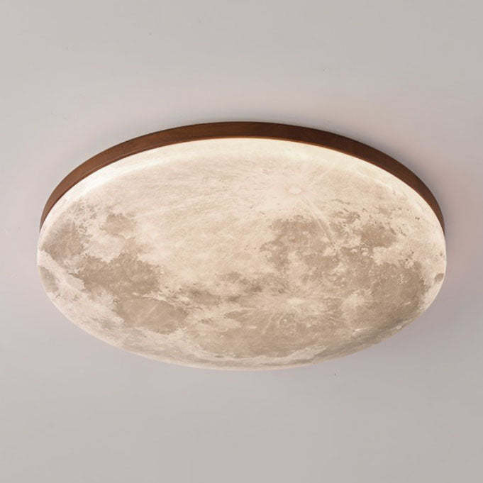 Simple Minimalist Moon Round LED Ceiling Light For Bedroom