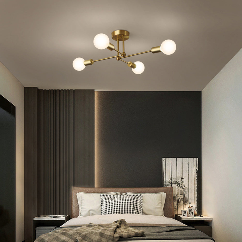 Stylish Muti-Lights Contemporary Gold Iron Living Room Ceiling Lights
