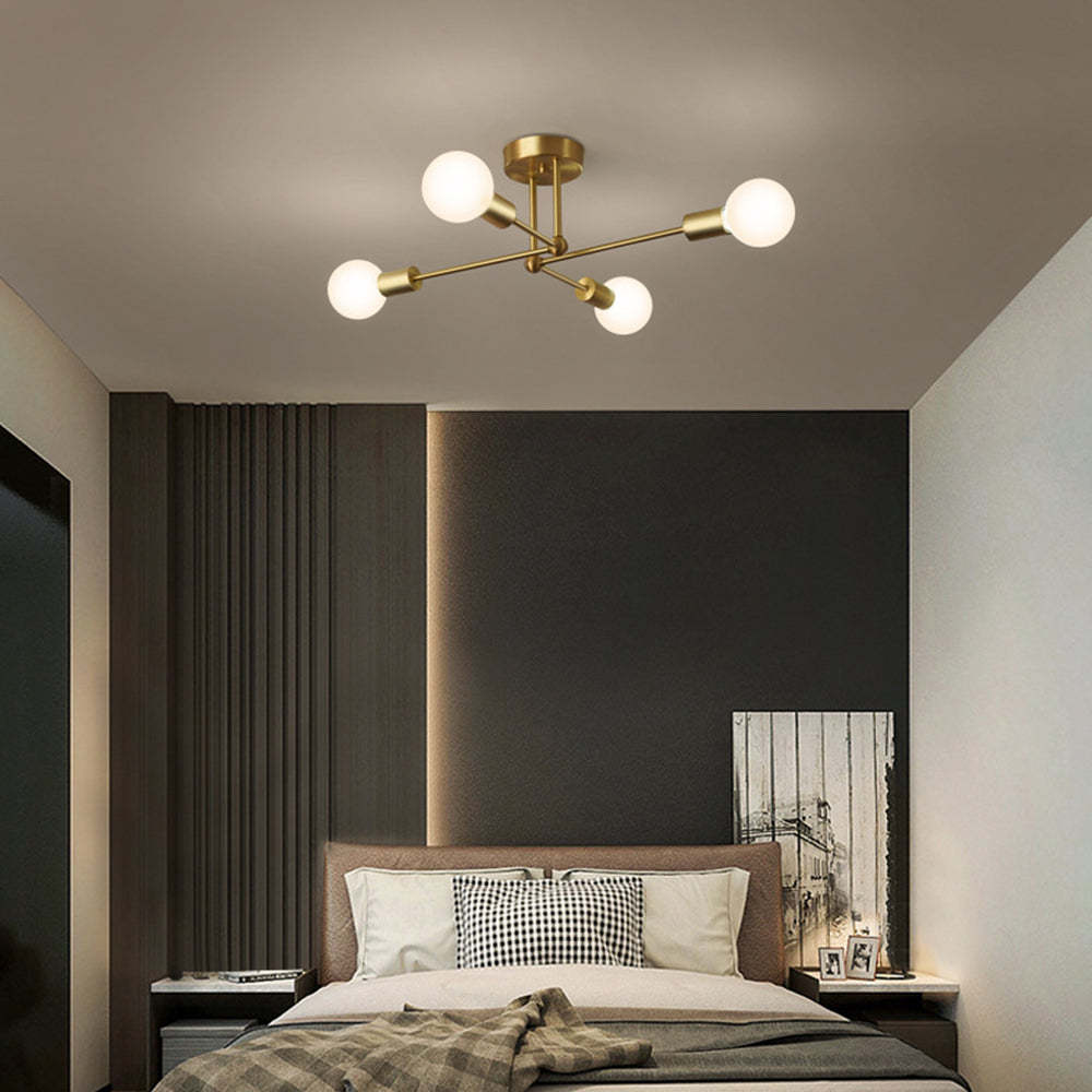 Stylish Muti-Lights Contemporary Gold Iron Living Room Ceiling Lights
