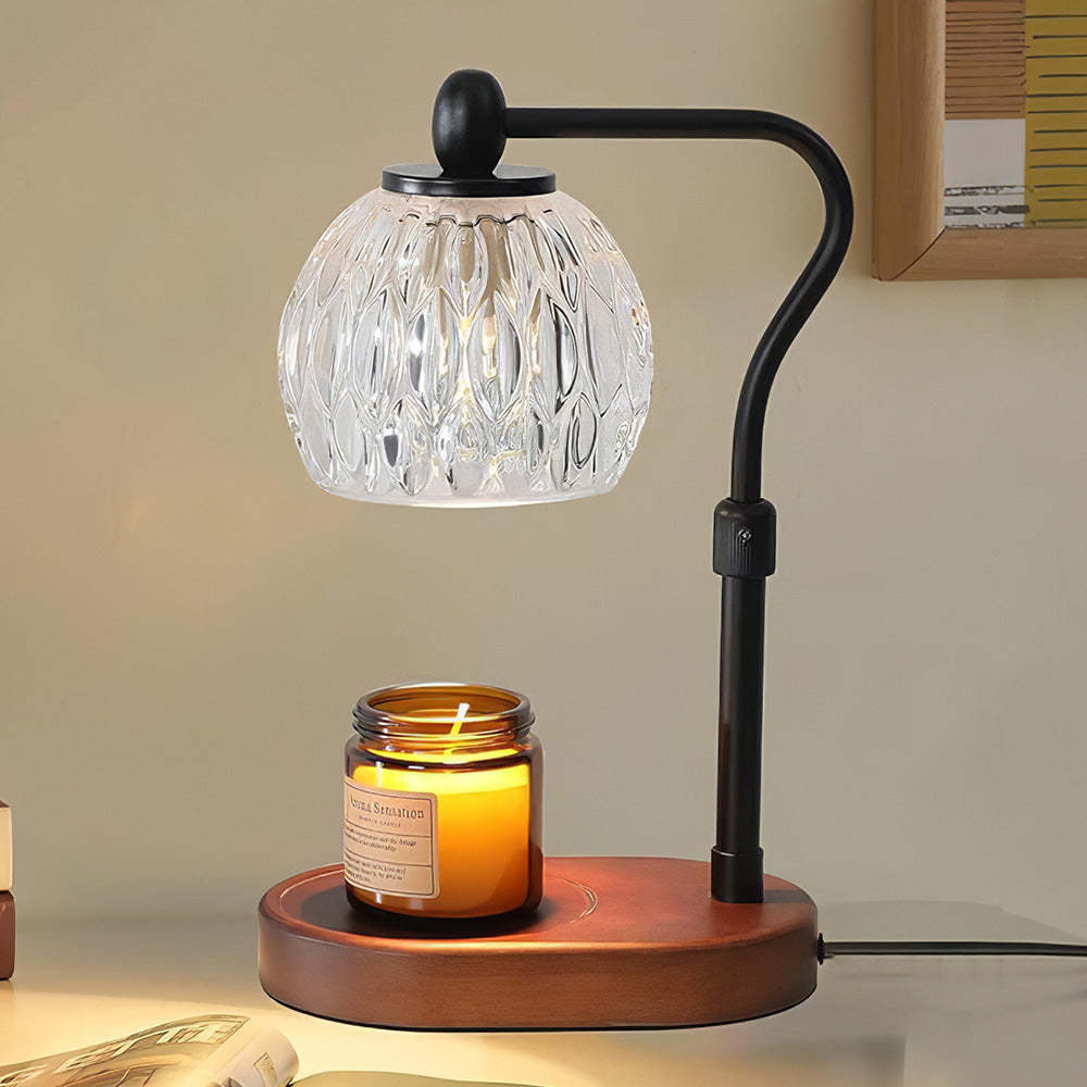 Contemporary Simple Glass Gold Bedroom Candle Warmer Light