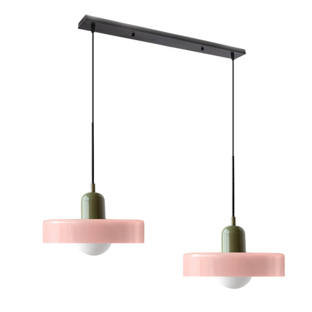 2 Lights Modern Coloured Glass Pendant Light