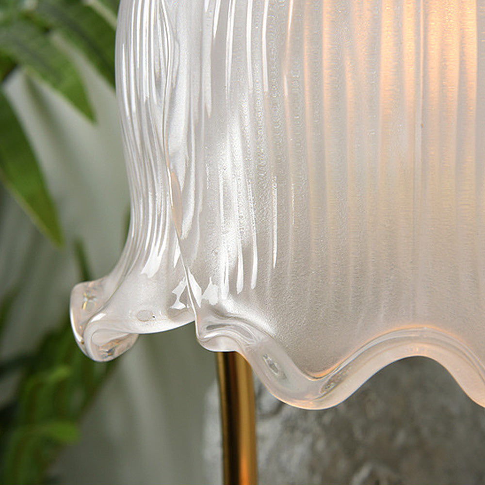 Modern White Flower Shape Glass Mini Candle Warmer Lamp