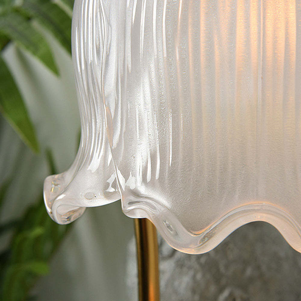 Modern White Flower Shape Glass Mini Candle Warmer Lamp