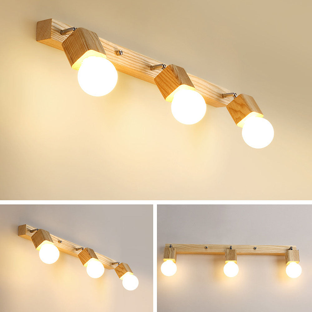 Creative Spotlights Mirror Lamp Wood Ceiling Lights