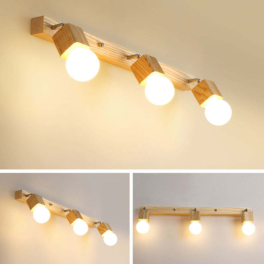 Creative Spotlights Mirror Lamp Wood Ceiling Lights