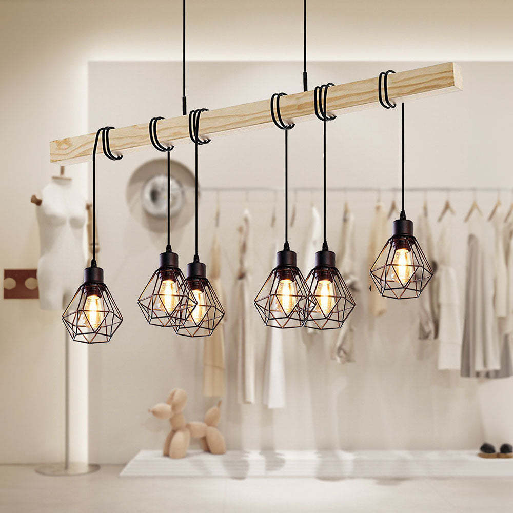 Contemporary Black Iron Ceiling Lights For Kitchen Island