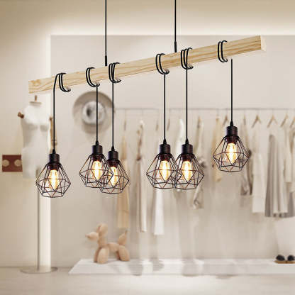 Contemporary Black Iron Ceiling Lights For Kitchen Island