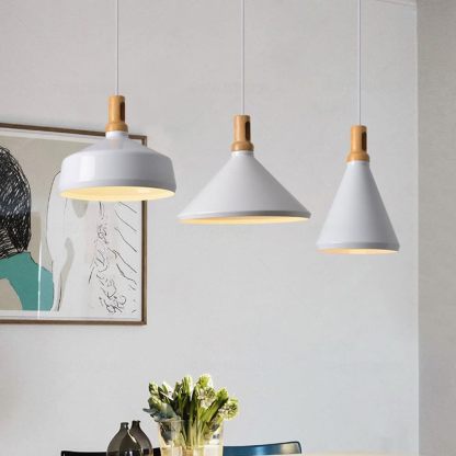 Modern Black Geometry Aluminum Pendant Light For Kitchen
