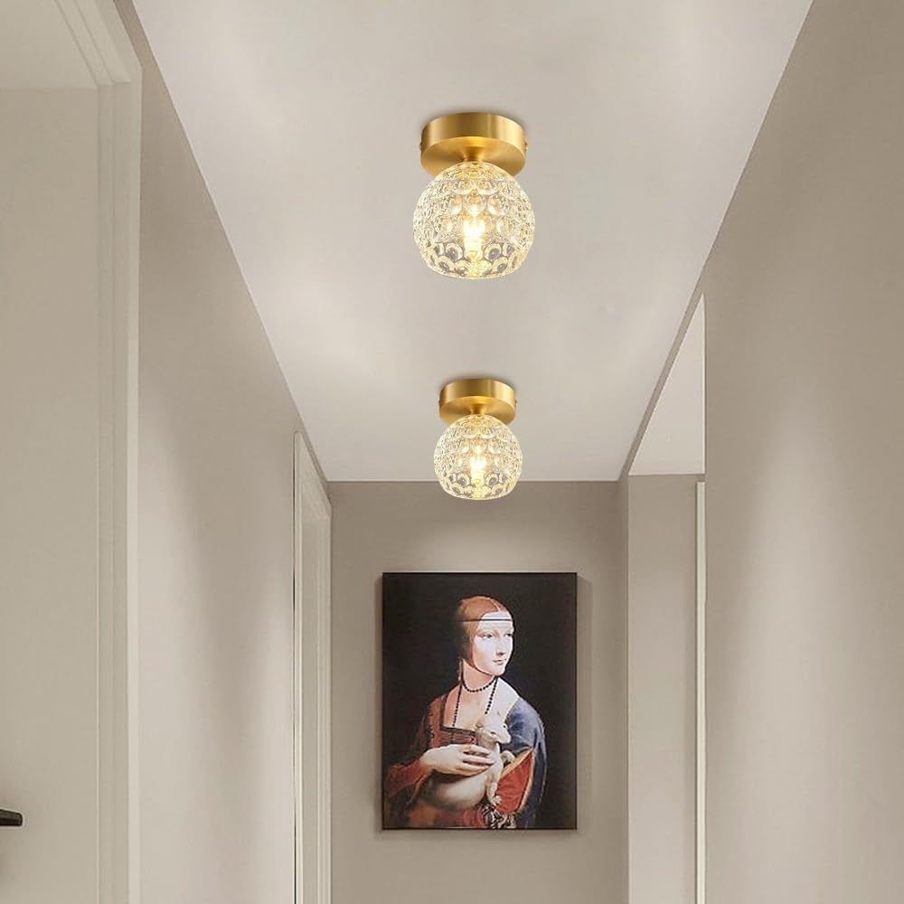 Contemporary Mini Glass Hallway Ceiling Light