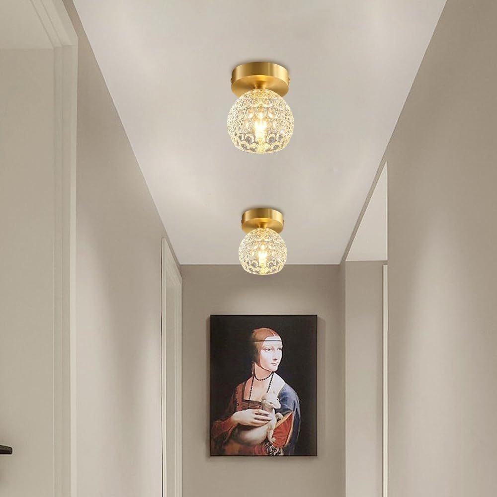 Contemporary Mini Glass Hallway Ceiling Light