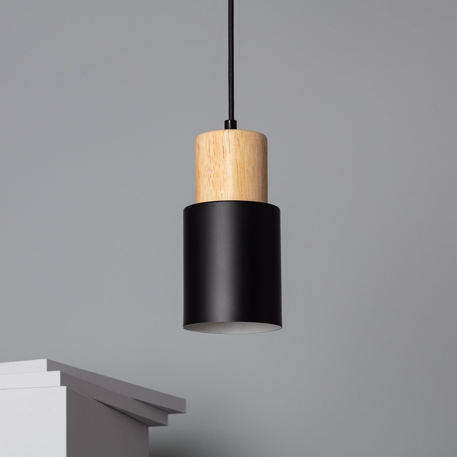 Modern Macaron Cylinder Wood LED Mini Pendant Lighting