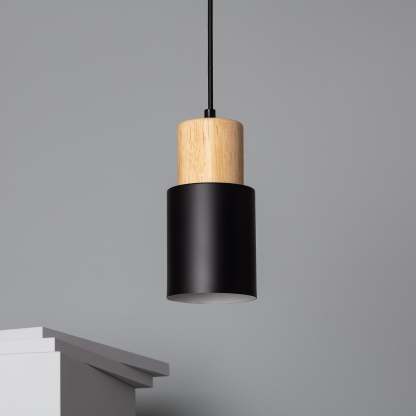 Modern Macaron Cylinder Wood LED Mini Pendant Lighting