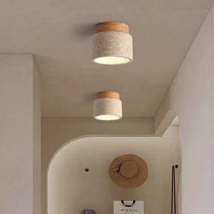 Stone Simplicity Cylindrical Hallway Ceiling Light