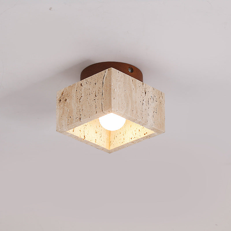 Stone Simplicity Cylindrical Hallway Ceiling Light