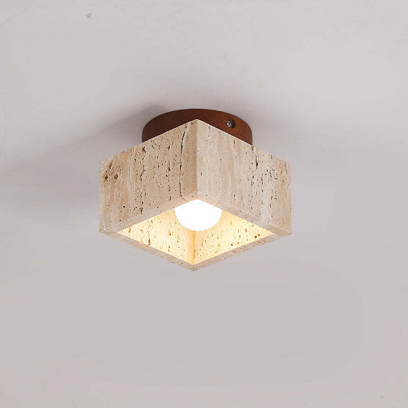 Stone Simplicity Cylindrical Hallway Ceiling Light