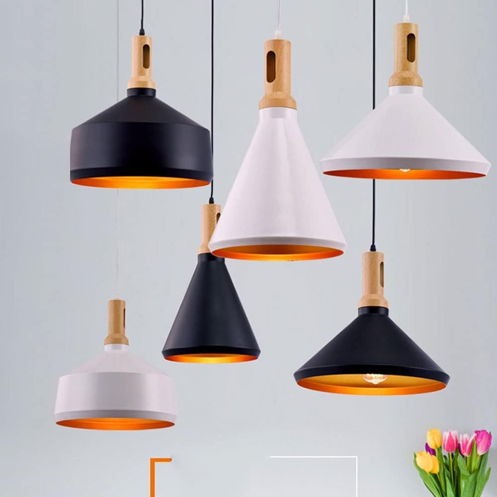 Modern Black Geometry Aluminum Pendant Light For Kitchen