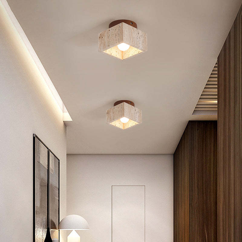 Stone Simplicity Cylindrical Hallway Ceiling Light
