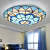Homdiy Ceiling Lights Vintage Stained Glass Flush Mount Ceiling Light