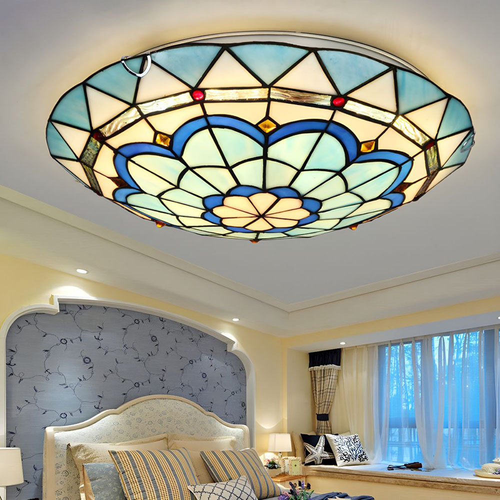 Retro Glass Flush Mount Ceiling Light