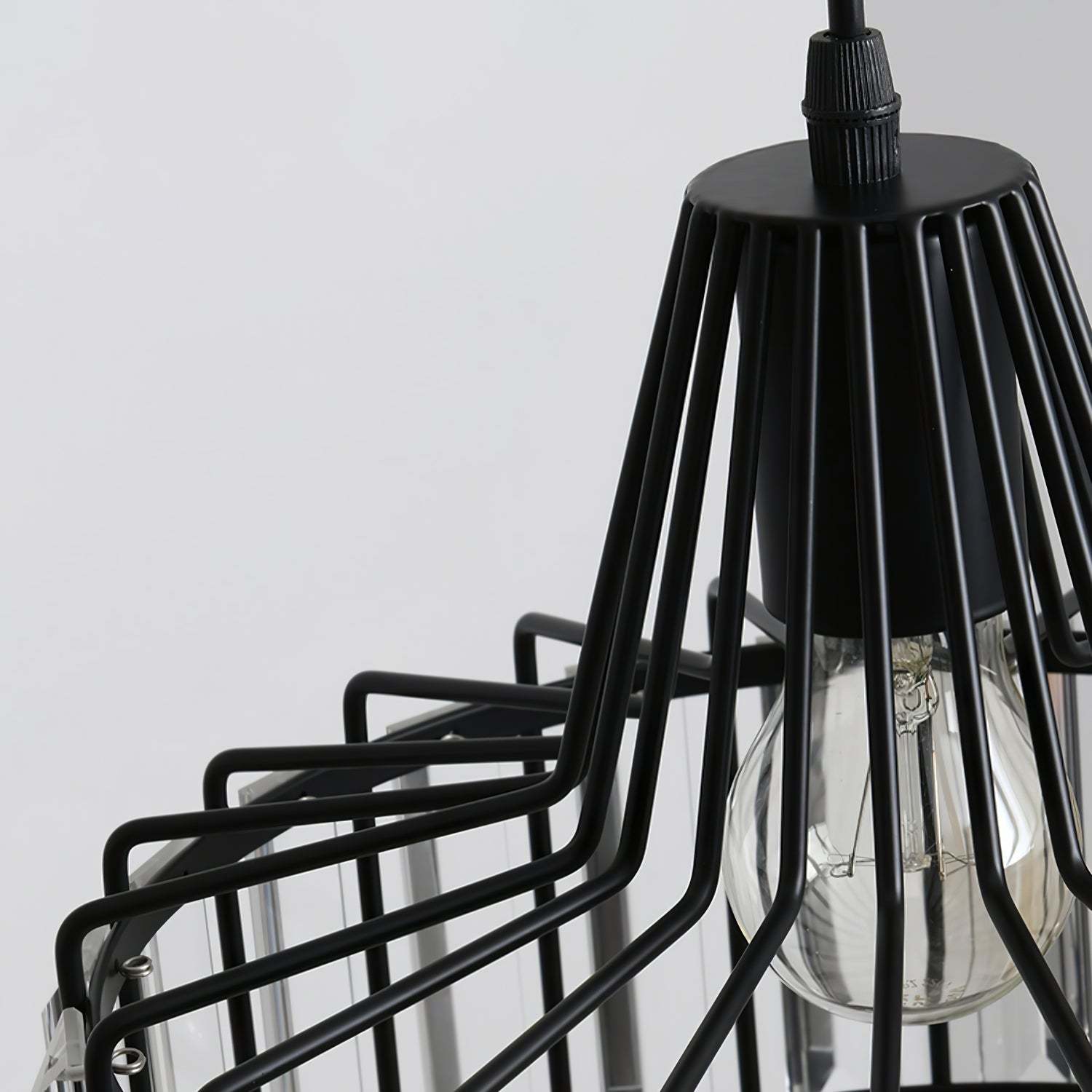 Modern Black Simple Crystal Pendant Light