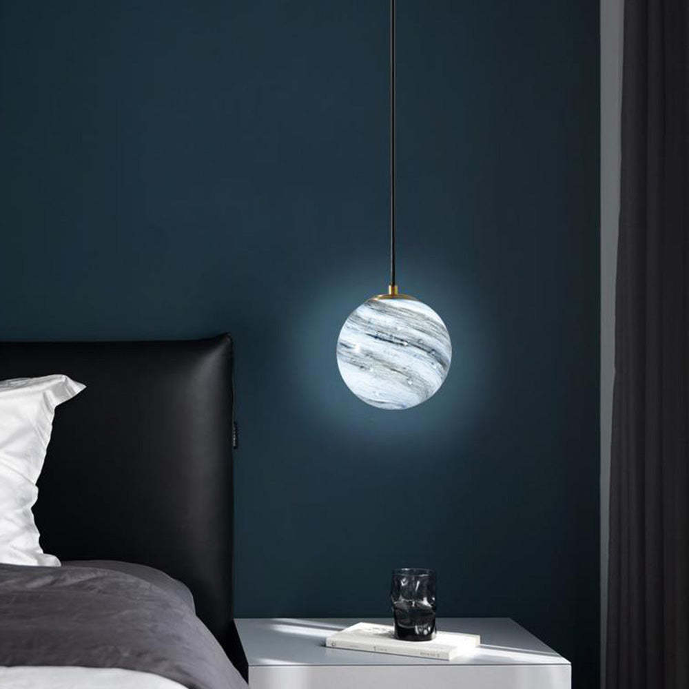 Planet Pretty Glass Pendant Light For Bedside
