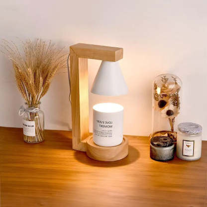 Simple Wood Bedroom Candle Warmer Lamp