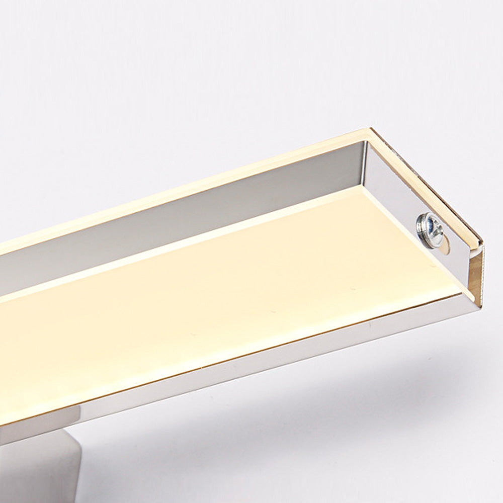 Contemporary Silver Simple Metal Mirror Bathroom Wall Light