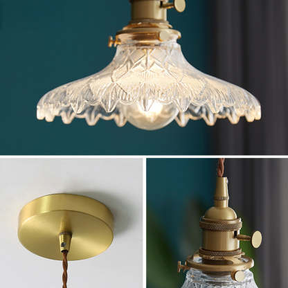 Vintage Glass Transparent Pendant Lighting For Bedroom