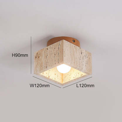 Stone Simplicity Cylindrical Hallway Ceiling Light