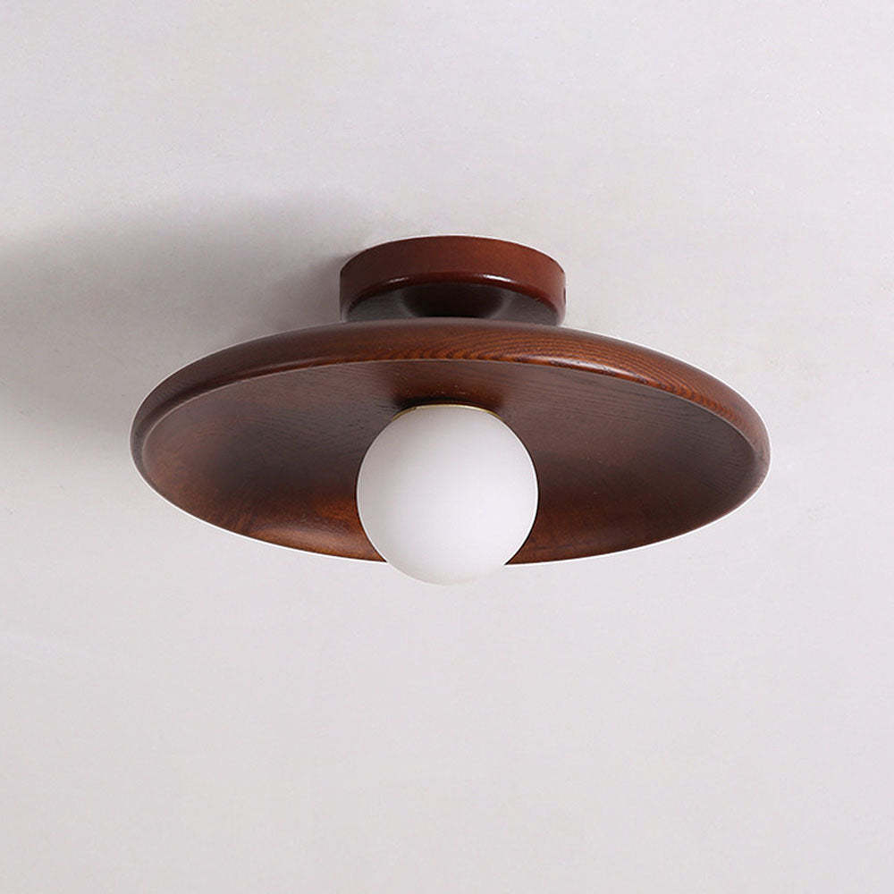 Nordic Simple Wood Minimalist Round Ceiling Light