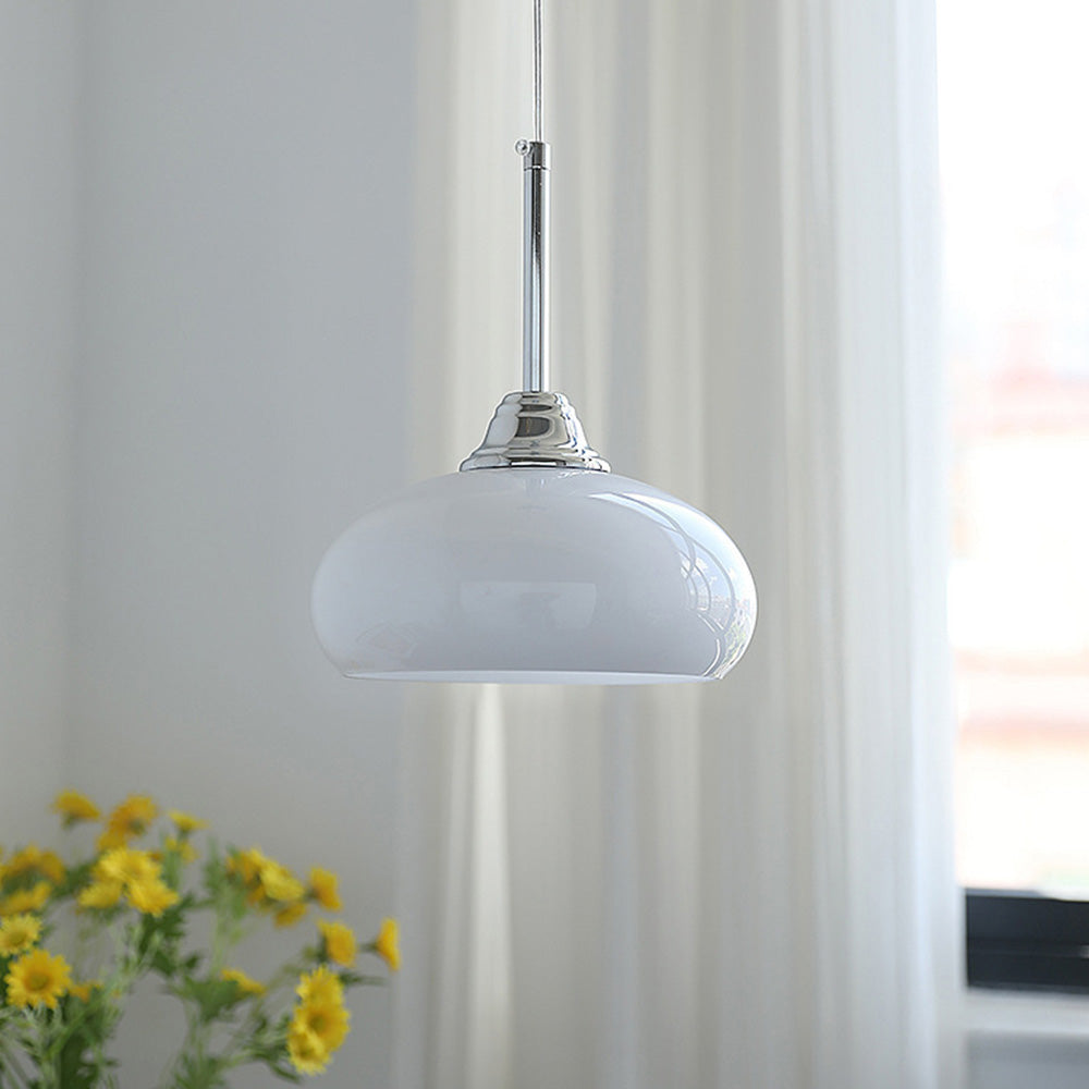 Contemporary Round White Bedside Pendant Lights